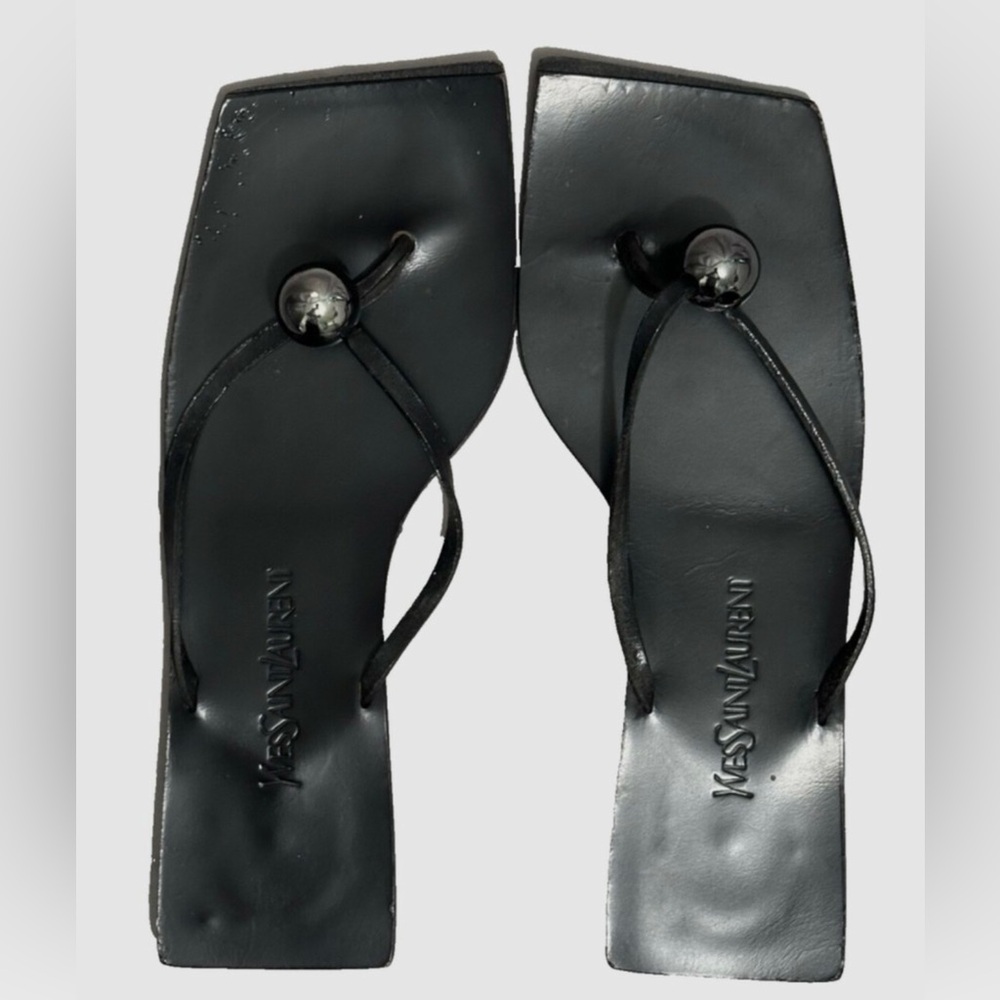 Yves Saint Laurent Black Minimalist Sandals - Picture 5 of 5